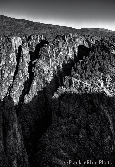 The north side of Black Canyon, shown in this view, is more inaccessible and the large majority of visitors go to the south side...