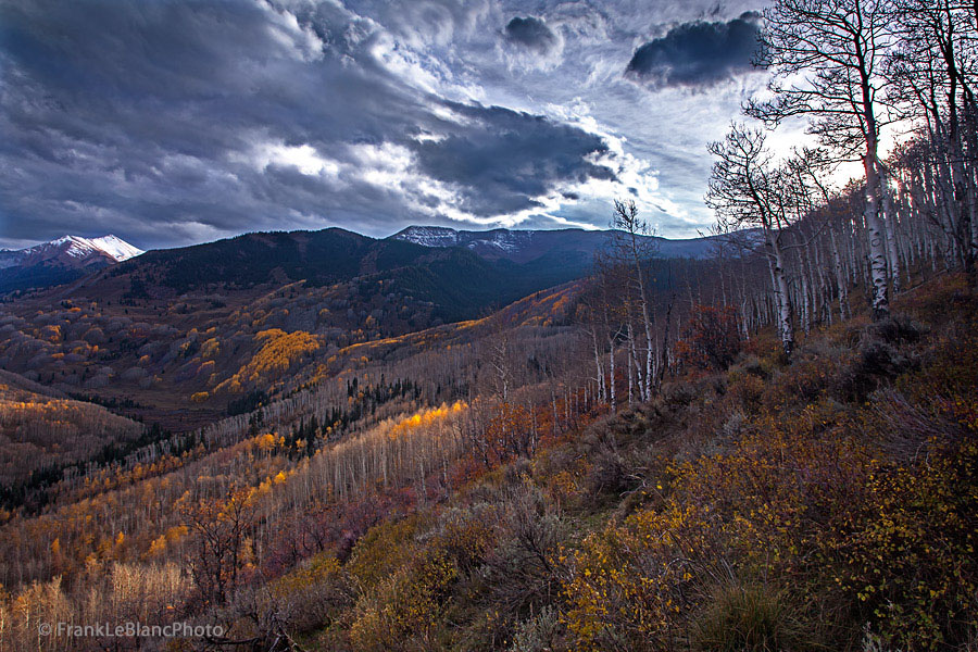 October sunset with a storm brewing.