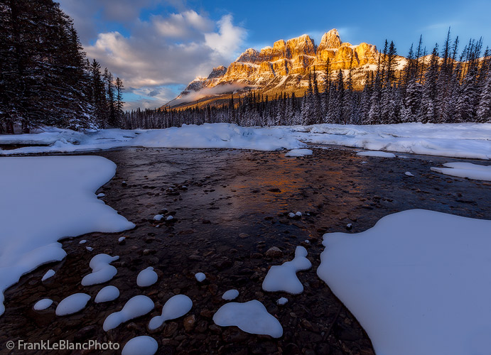 Castle Mountain is apply named due to the series of battlements that comprise a complex  of peaks, but makeup one mountain. One...