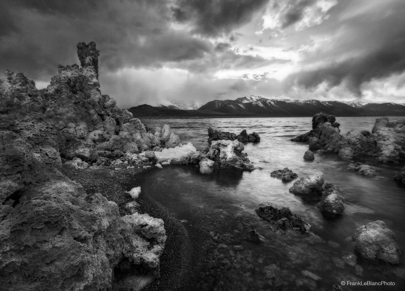 california, mono, lake, tufa, volcanic, storm, rock, dramatic, light