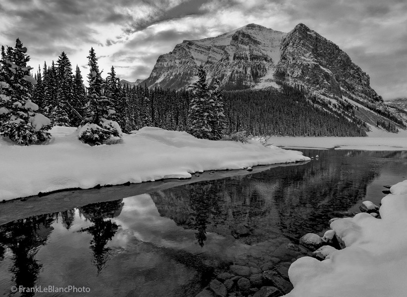 Lake Louise is a glacial lake and many photos depict it in summer at a time when the lake is seen as turquoise blue, a color...