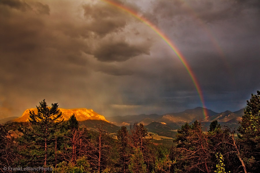 Storm light, National Parks, Colorado, rainbow, atomospheric phenomenon, mountain storms, peaks and valleys of Rocky Mountain...