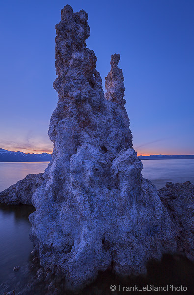 A monumental tufa figure basking in sunset glow.