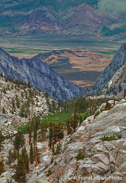 This picture was taken while descending the Mt. Whitney trail in July of 2013. The lush meadow is nurtured by the water which...