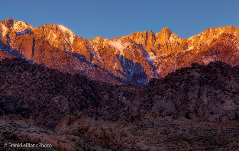 Keeler Needles and Mt. Whitney from the Alabama Hills. This photo was taken in March 2013 and as can be seen there is not much...
