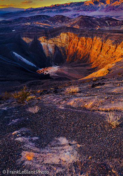 USGS description of Ubehebe Crater can give a more lucid description of what happened here around 2,000 years ago. "Magma worked...